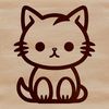 Simple line drawing of a cute sitting cat, suitable for vector art designs.