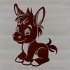 SVG Donkey Silhouette Donkey sitting on the ground in vector format.