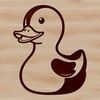 White Duck Silhouette Illustration A stylized illustration of a white duck standing on one leg, suitable for digital and craft projects.
