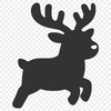 A simple vector illustration of a reindeer with antlers.
