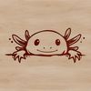 Whimsical Salamander-Inspired Design A digital representation of a salamander-like animal with distinctive feathery gills, inspired by the axolotl species.
