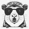 Rodent Rockstar Cartoon A large rodent wearing sunglasses in a cartoon style.