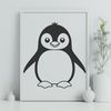 Beautiful Flightless Bird Design A small, flightless bird with black and white feathers, native to Antarctica.