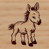 A standing donkey, depicted in vector art form as part of clip art.