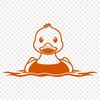 A digital illustration of a waterfowl bird with feathers and beak.