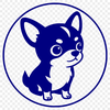 Close-up illustration of a small Chihuahua dog with a simple outline, suitable for commercial and personal use.