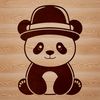 Cute Panda in a Hat SVG Illustration A vector illustration of a cute panda wearing a hat, suitable for various designs and crafts.