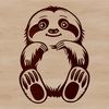 A stylized illustration of a sloth, created as a vector graphic for various uses.