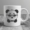 Cuddly Panda in Shades A black and white panda wearing glasses in a playful pose.