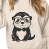 A water-dwelling otter character wearing glasses.