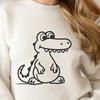 A simple line drawing of a smiling crocodile, suitable for personal and commercial use.
