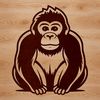 Cute Sitting Gorilla Illustration A vector illustration of a cute gorilla sitting on the ground.
