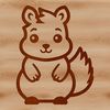 Whimsical Woodland Creature A simple line drawing illustration of a cute squirrel in black outline.
