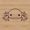 Cute Axolotl Line Art Axolotl salamander profile, simple line illustration.