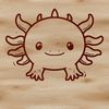 Adorable Axolotl Line Art A simple line drawing of a cute axolotl's head and body.