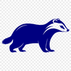 A vector illustration of a wild badger in a natural environment.