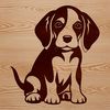 Illustration of a sitting Beagle with a cute expression, perfect for vector design projects.