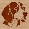 Cute Canine Companion Beagle Portrait A realistic illustration of a Beagle's head, suitable for digital and craft projects.