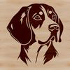 A detailed illustration of a beagle's head, suitable for digital use in various design projects.