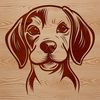 Cute Beagle Face Vector Graphic A detailed vector image of a Beagle's face, suitable for various design applications.