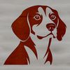 Beautiful Beagle Head SVG Clip Art Illustrated beagle dog head with brown fur and floppy ears in vector format.
