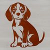 Happy Dog Portrait Vector Image A sitting beagle dog with a playful expression.