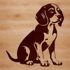 Cute Sitting Dog Vector A sitting Beagle, a popular breed of domesticated dog, illustrated in vector format.