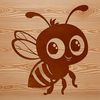 Illustrative bee insect with detailed anatomy, suitable for vector art design.
