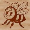 A colorful illustration of a bee in flight, suitable for gardening and craft projects.