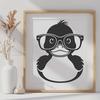 Cute Bird in Glasses Illustration Illustration of a bird wearing glasses, designed as vector art.