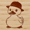 A stylized digital illustration of a duck wearing a hat, created as vector art.