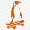 Penguin Skateboard Illustration A digital illustration of a penguin on a skateboard, created in vector format.