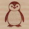 Cute Vector Bird Icon A single penguin standing on the ice, digitally illustrated in vector format.