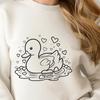 Loveheart Duck Vector Art A waterfowl bird with love hearts drawn in vector style.