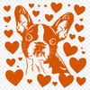 Adorable Boston Terrier Clip Art with Love Hearts A vector illustration of a Boston Terrier with love hearts surrounding its head.