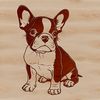 A sitting Boston Terrier dog in vector format, suitable for digital design and printing.