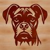 Beautiful Boxer Dog Head Clip Art A illustration of a Boxer dog's head, created as a vector graphic.