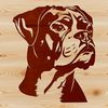 Boxer Dog Silhouette Vector Art An SVG image of a boxer breed dog's head, ideal for use in various design projects.