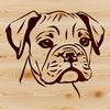 Boxer Puppy Portrait A digital illustration of a cute Boxer dog's head.