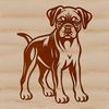 Friendly Boxer Dog Illustration A standing adult Boxer dog with a friendly expression, suitable for personal or commercial projects.
