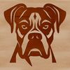 Dog Breed Illustration A vector graphic illustration of a Boxer dog's head with detailed features.