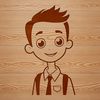 Free Vector Line Drawing A young boy illustrated as a simple line drawing.