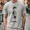 Cute Hand-Drawn Child Silhouette A simple line drawing of a young boy with basic facial features, suitable for personal or commercial use.