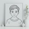 Young Face Design A vector design of a child's face with detailed features.
