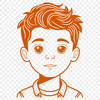 Simple Child SVG Design A simple illustration of a young boy with no background.