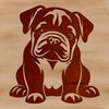 Adorable Seated Bulldog Illustration A vector illustration of an adorable bulldog in a seated position.