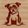 Vector Illustration of a Cute Dog Breed A sitting Bulldog, a popular breed of domestic dog, depicted in vector format.