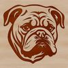 Vector Art Dog Portrait Design A stylized illustration of a Bulldog's head, created as vector art for various digital applications.