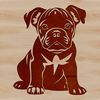 Cartoon Bulldog Vector Design A cartoon-style illustration of a bulldog sitting on its haunches, suitable for personal or commercial vector art designs.