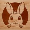 Vector Rabbit Head Illustration A simple illustration of a rabbit's head, suitable for vector graphics design.